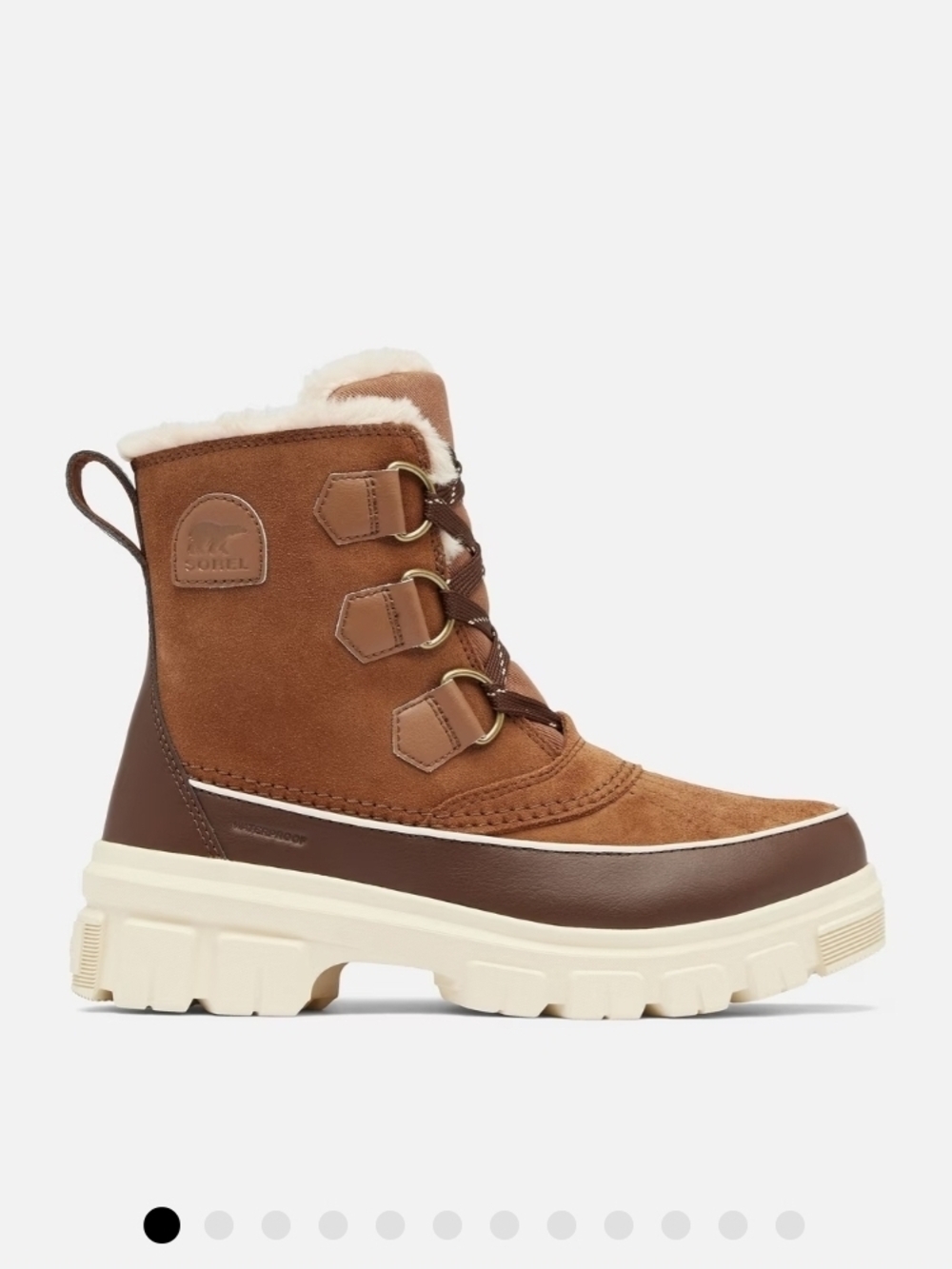 Sorel Lace-Up TRIVOLI Shearling-Trim Boot in Tobacco